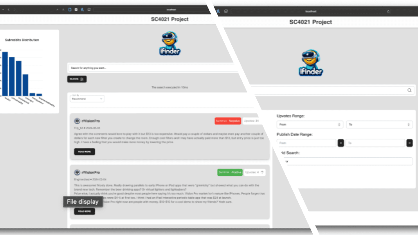Opinion Search Engine for VR/AR Headset Discussions